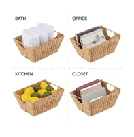 mDesign Woven Hyacinth Nesting Kitchen Storage Basket Bins, 4 Pack - Natural