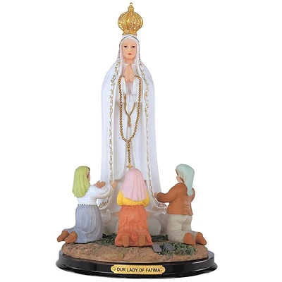 Fc Design 12"H Our Lady of Fatima with Prayer Statue Our Lady of The Holy Rosary of Fatima Holy Figurine Religious Decoration Home Decor Perfect Gift
