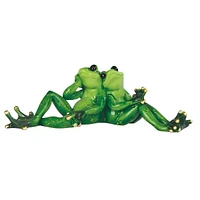 Fc Design 9"W Happy Frog Couple Leaning Back to Back Statue Fantasy Animal Decoration Figurine Home Decor Perfect Gift for House Warming, Holidays and