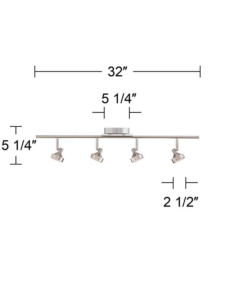 Pro Track Tilden 4-Head Led Ceiling or Wall Track Light Fixture Kit Spot