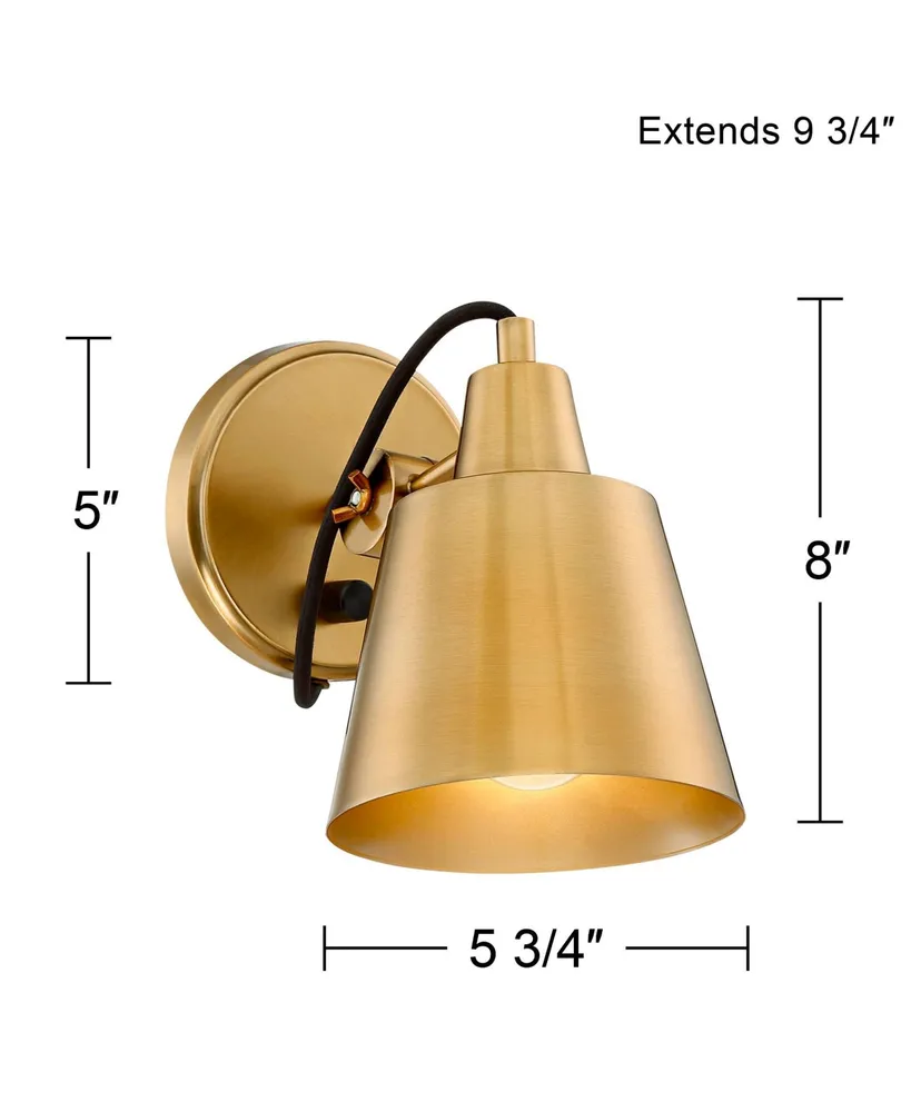 Capetown Modern Wall Sconce Lighting Warm Brass Gold Hardwired 5 3/4" Wide Fixture Up Down Swivel Head for Bedroom Bathroom Vanity Reading Living Room