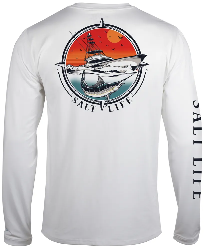 Salt Life Men's Sunset Pursuit Long-Sleeve Logo Graphic Performance Pocket T -Shirt