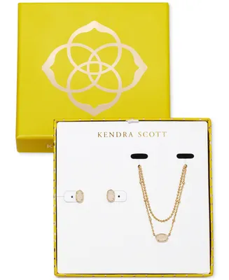 Kendra Scott 14k Gold-Plated 2-Pc. Set Druzy Layered Pendant Necklace & Matching Stud Earrings