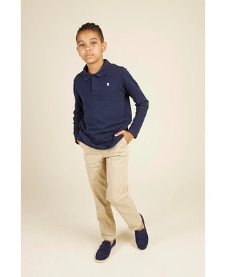 B by Brooks Brothers Big Boys Long Sleeve Pique Polo Shirt