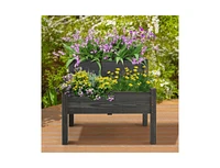 2 Tier Wooden Raised Garden Bed with Legs Drain Holes