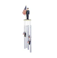 23" Long Us Air Force Us Flag Round Top Wind Chime