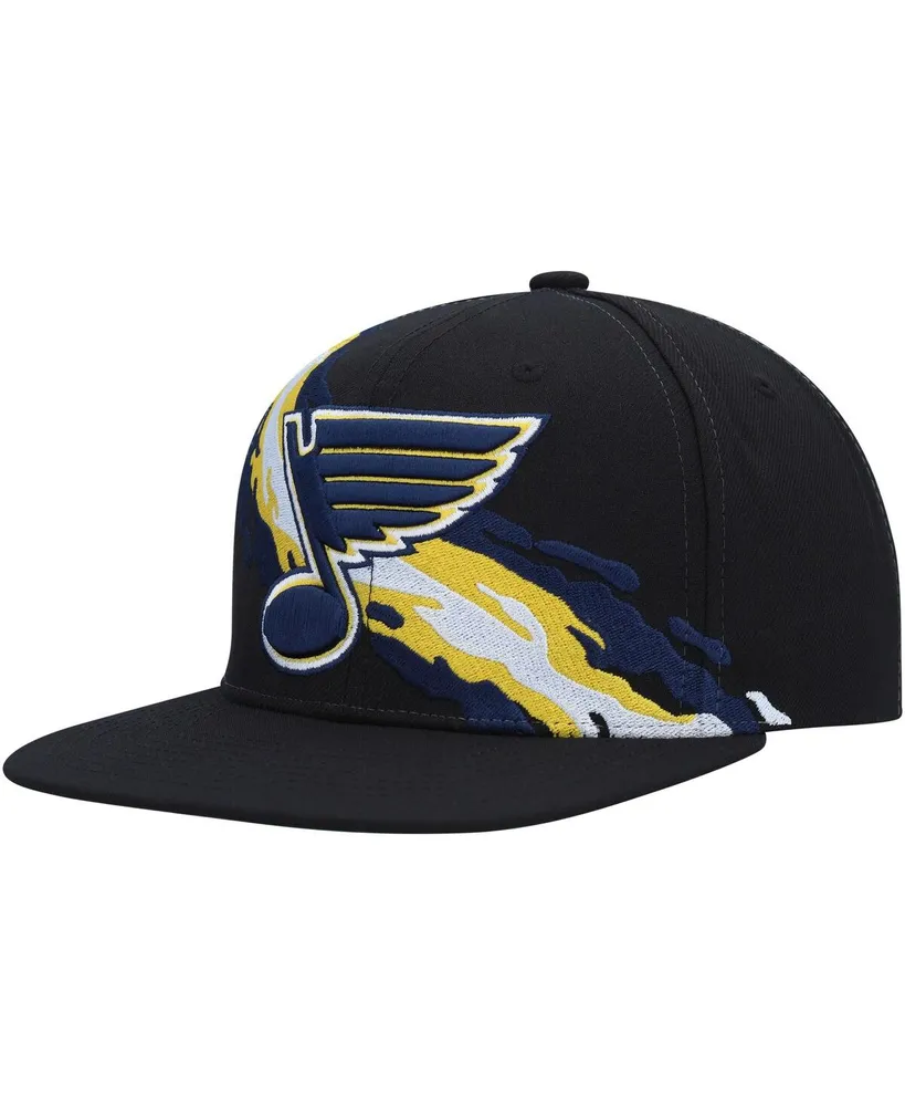 Men's Mitchell & Ness Black St. Louis Blues Vintage-Like Paintbrush Snapback Hat