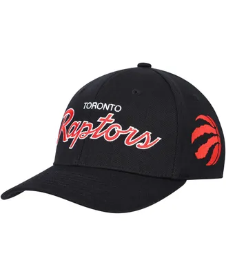 Men's Mitchell & Ness Black Toronto Raptors Mvp Team Script 2.0 Stretch Snapback Hat