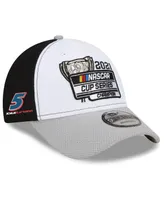 Men's New Era White, Gray Kyle Larson 2021 Nascar Cup Series Champion Victory Lane 9FORTY Snapback Adjustable Hat