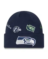 Men's New Era College Navy Seattle Seahawks Identity Cuffed Knit Hat