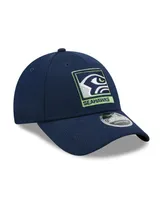 Men's New Era College Navy Seattle Seahawks Framed Af 9FORTY Snapback Hat