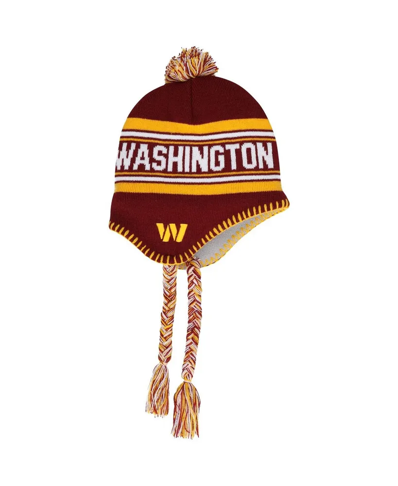 Preschool Boys and Girls Burgundy, Gold Washington Commanders Jacquard Tassel Knit Hat with Pom