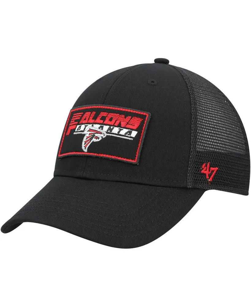 Big Boys and Girls '47 Brand Black Atlanta Falcons Levee Mvp Trucker Adjustable Hat