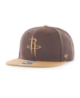 Men's '47 Brand Brown Houston Rockets No Shot Two-Tone Captain Snapback Hat