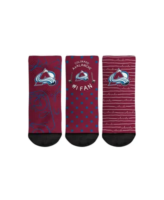 Toddler Boys and Girls Rock Em Socks Colorado Avalanche #1 Fan 3-Pack Crew Socks Set