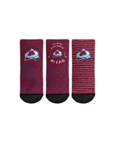 Toddler Boys and Girls Rock Em Socks Colorado Avalanche #1 Fan 3-Pack Crew Socks Set