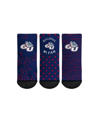 Toddler Boys and Girls Rock Em Socks Gonzaga Bulldogs #1 Fan 3-Pack Crew Socks Set