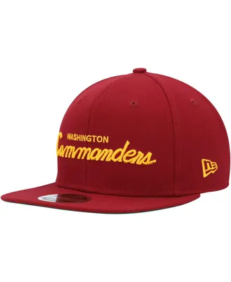 Men's New Era Burgundy Washington Commanders Script Original Fit 9FIFTY Snapback Hat