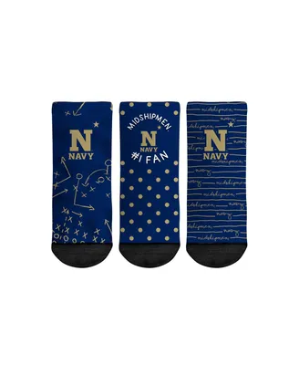 Toddler Boys and Girls Rock Em Socks Navy Midshipmen #1 Fan 3-Pack Crew Socks Set