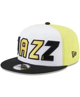 Men's New Era White, Black Utah Jazz Back Half 9FIFTY Snapback Hat