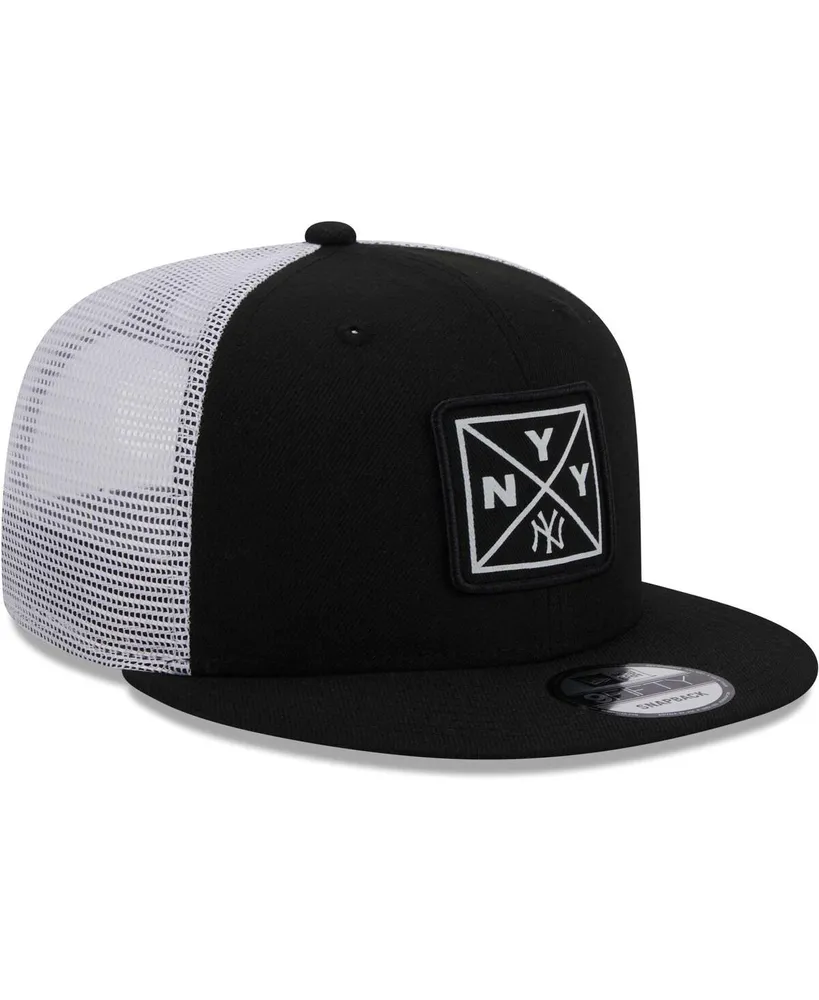 Men's New Era Black New York Yankees Vert Squared Trucker 9FIFTY Snapback Hat