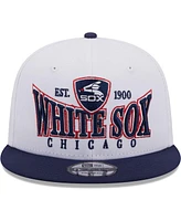 Men's New Era White, Navy Chicago White Sox Crest 9FIFTY Snapback Hat