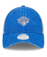 Women's New Era Blue New York Knicks Micro Logo 9TWENTY Trucker Adjustable Hat