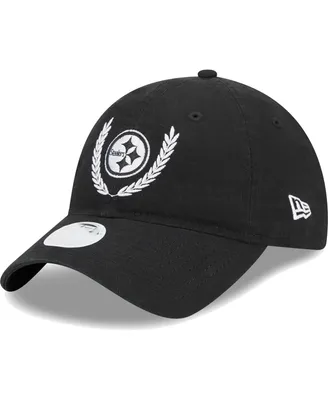 Women's New Era Black Pittsburgh Steelers Leaves 9TWENTY Adjustable Hat