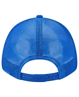 Men's New Era Cream, Royal Los Angeles Rams Team Stripe Trucker 9FORTY Snapback Hat