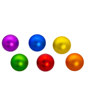 Kurt Adler 80mm Glass Matte Pride 6 Piece Ball Ornament Set