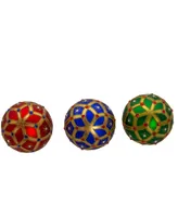 Kurt Adler 80mm Glass Jewel 6 Piece Ball Ornament Set