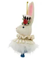 Kurt Adler 6.5" Resin Hollywood Hats Rabbit Ornament