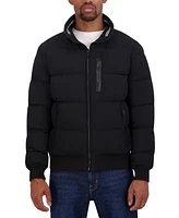 Nautica Men's Zip-Front Bomber Jacket with Faux Fur Hood