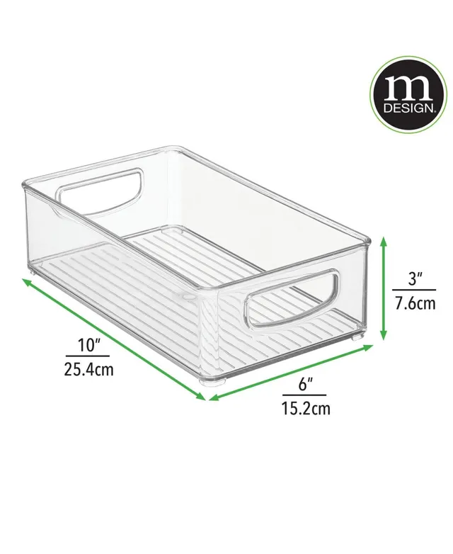 mDesign Small Plastic Kitchen Storage Container Bin with Handles, 2 Pack,  Clear 