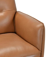 Jeddo 35" Leather Swivel Accent Chair, Created for Macy's