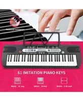 Sugift 61 Keys Electric Piano Keyboard with Microphone