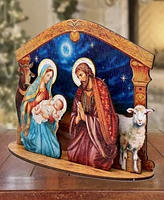 Designocracy Holy Family Nativity Scene Christmas Village 7" Table Decoration G. DeBrekht