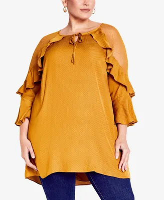 Avenue Plus Margot Flutter Sleeve Tunic Top