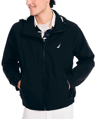 Nautica Men's Classic Rainbreaker Hooded Zip-Front Lightweight Jacket