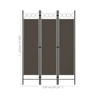 vidaXL 3-Panel Room Divider Anthracite 47.2"x70.9"