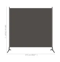 vidaXL Room Divider Anthracite 68.9"x70.9" Fabric