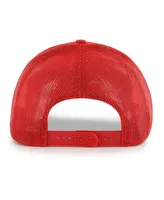 Men's '47 Brand Red Washington Nationals Ridgeline Tonal Patch Trucker Adjustable Hat