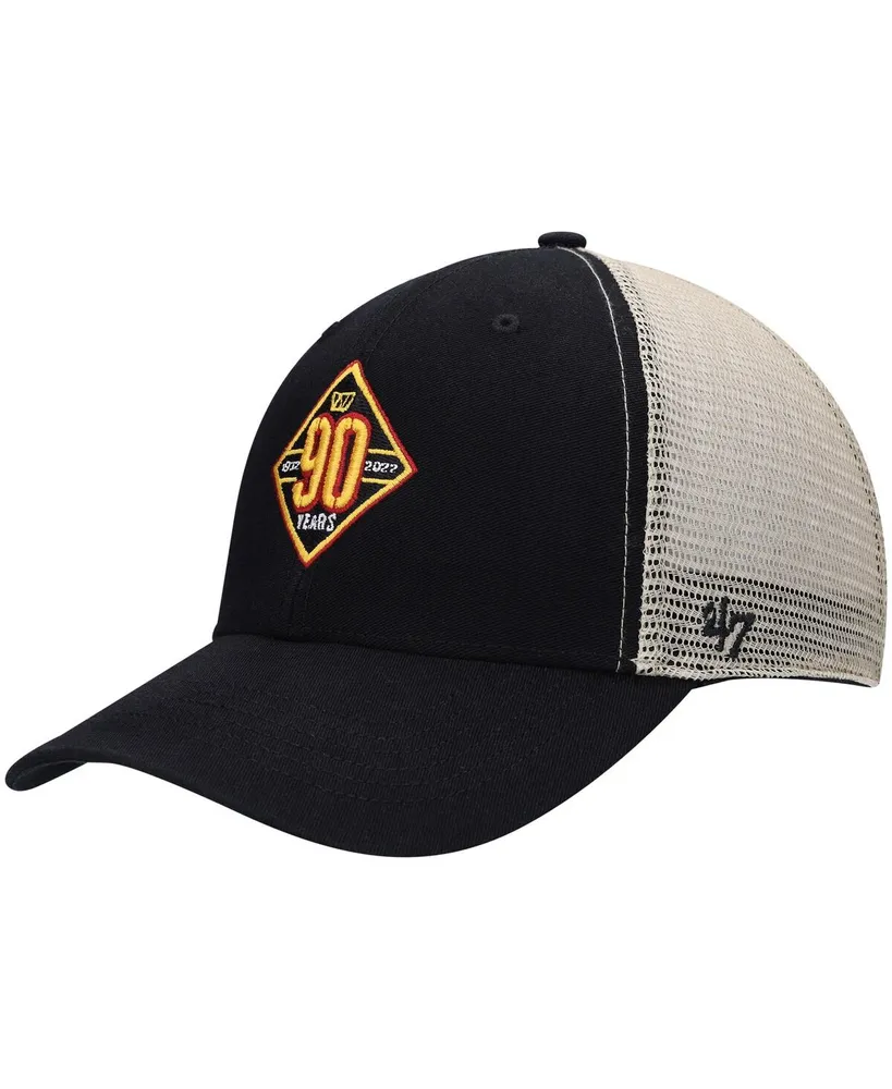 Men's '47 Brand Black, Natural Washington Commanders 90th Season Mvp Trucker Snapback Hat