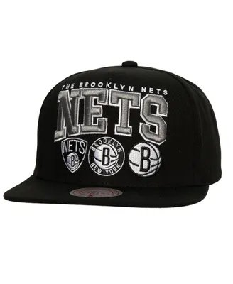 Men's Mitchell & Ness Black Brooklyn Nets Champ Stack Snapback Hat