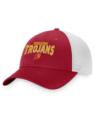 Men's Top of the World Cardinal, White Usc Trojans Breakout Trucker Snapback Hat