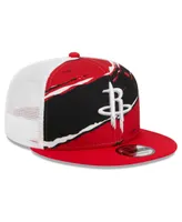 Men's New Era Red, White Houston Rockets Tear Trucker 9FIFTY Adjustable Hat