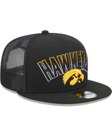 Men's New Era Black Iowa Hawkeyes Grade Trucker 9FIFTY Snapback Hat