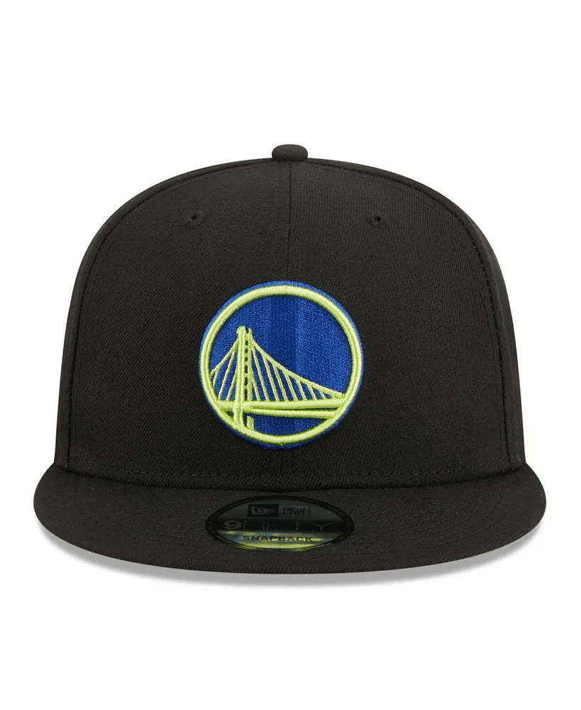 Men's New Era Black Golden State Warriors Neon Pop 9FIFTY Snapback Hat