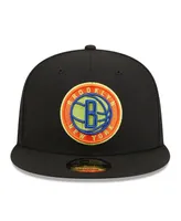 Men's New Era Black Brooklyn Nets Neon Pop 9FIFTY Snapback Hat