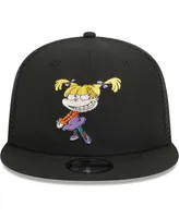 Men's and Women's New Era Black Rugrats Angelica Trucker 9FIFTY Snapback Hat